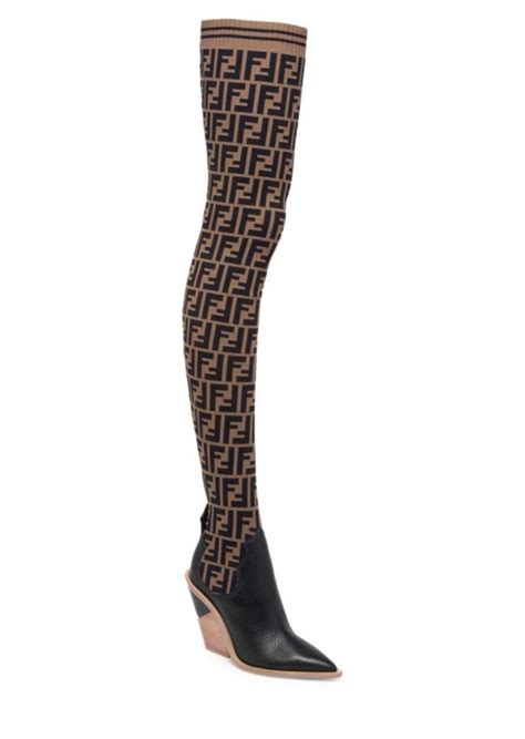 fendi boots sale cheap|fendi thigh high sock boots.